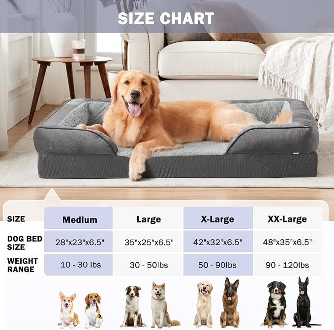INVENHO Orthopedic Extra Large Dog Bed, XXL Waterproof Dog Sofa, Egg-Crate Foam - Image 7