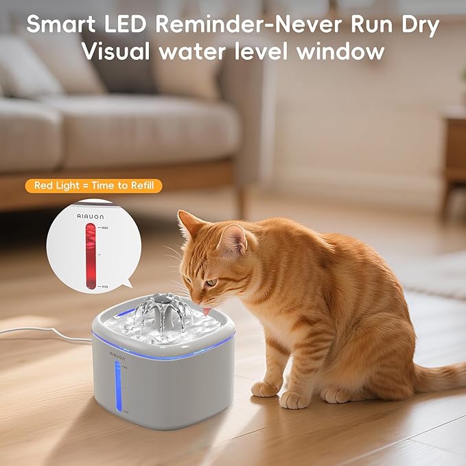 Cat Water Fountain, 84oz/2.5L Pet Cat Fountain – Ultra Quiet Upgraded Automatic - Image 4