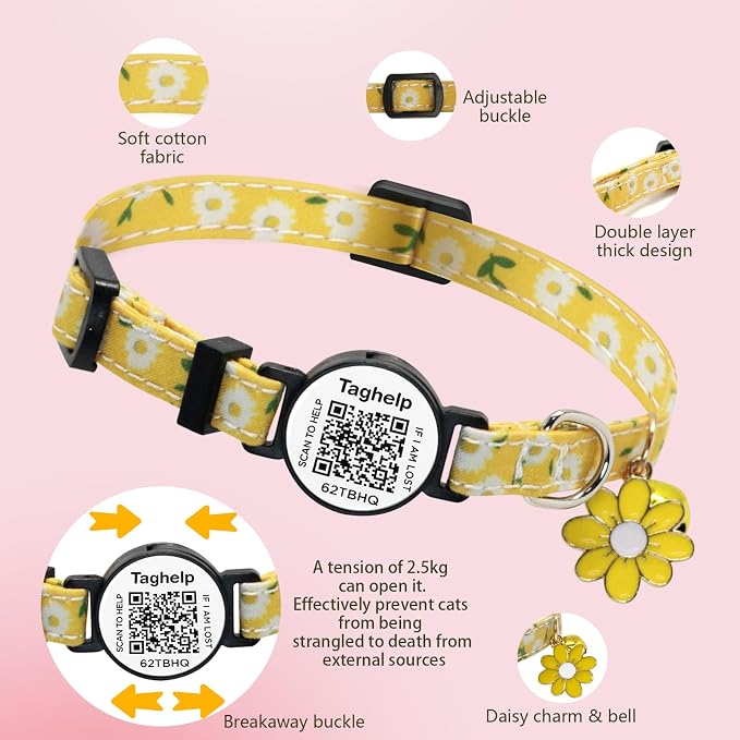 Smart QR Code Cat Collar 2-Pack, Adjustable Safety Breakaway Collar - Image 5