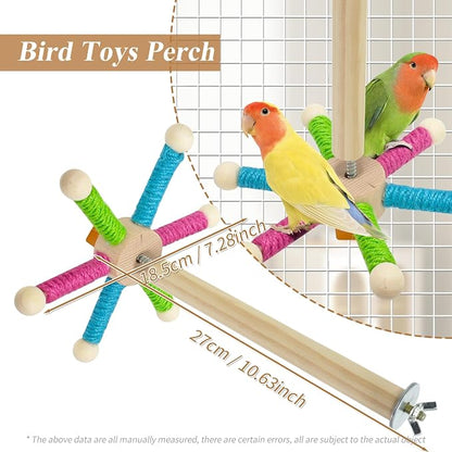 Bird Perch Toy for Cage, Spinning Windmill Bird Perch Toy, 360° Rotating - Image 4