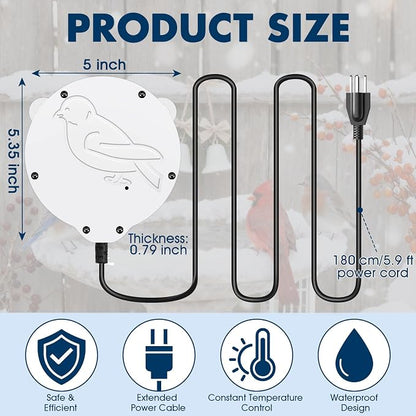 2 Pack Outdoors 100W Bird Bath Heater - Image 2