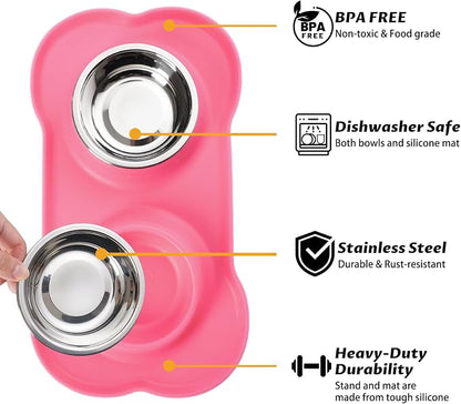 Hubulk Pet Dog Bowls 2 Stainless Steel Dog Bowl - Image 2