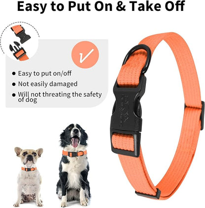 lynxking Dog Collar Soft Padded Breathable Cotton Solid Color Strong Adjustable - Image 3