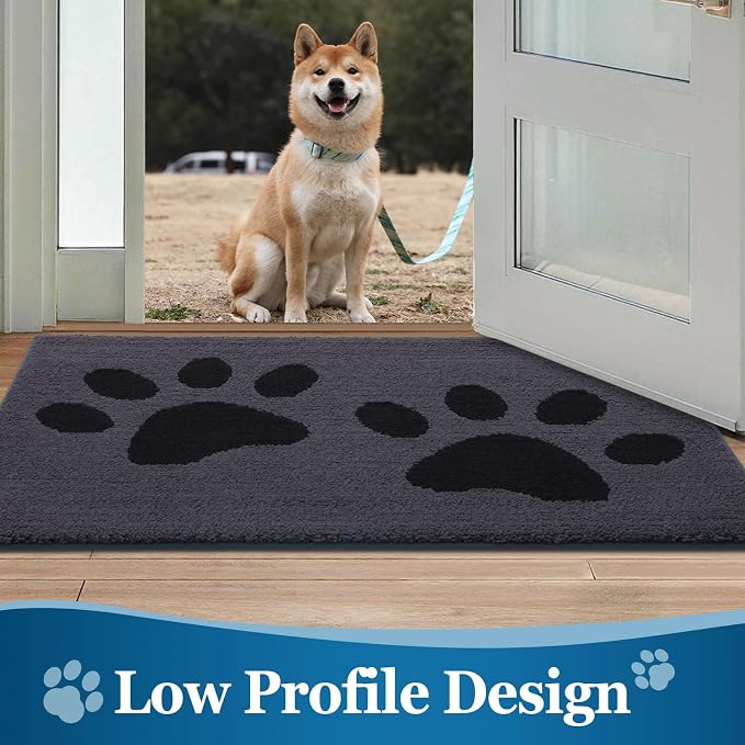 Buganda Dog Door Mat for Muddy Paws, Absorbent Dirt Trapper Washable Indoor - Image 6