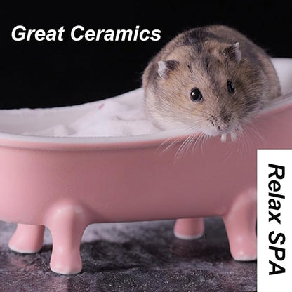 Summer Hamster Ceramic Bed Bathtub, Small Animal Ice Accessories Cage Hideout - Image 2