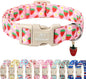 Cute Spring/Summer Dog Collar, Adjustable Pink Strawberry Dog Collars by Babolepet