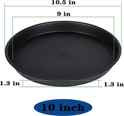 2 Pack of 10 inch Plant Saucer Gray, Heavy Duty Plastic Plant Saucer 10 inch - Image 2