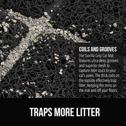 GORILLA GRIP Cat Litter Box Mat, Water Resistant, US Designed Kitty Litter - Image 3
