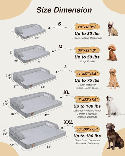 KSIIA Washable Dog Bed Medium Size Senior Dog, Orthopedic Warm Soft Pet Sofa - Image 7