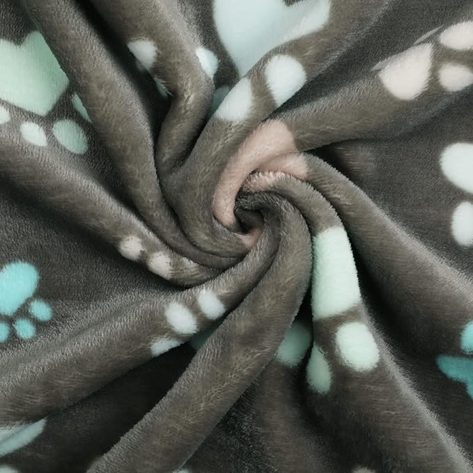 Luciphia 1 Pack 3 Blankets Fluffy Premium Fleece Pet Blanket Flannel Paw - Image 4