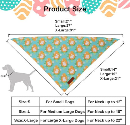 ADOGGYGO Easter Dog Bandana 2 Pack, Bunny Egg Carrot Print Pet Scarf Bib - Image 4