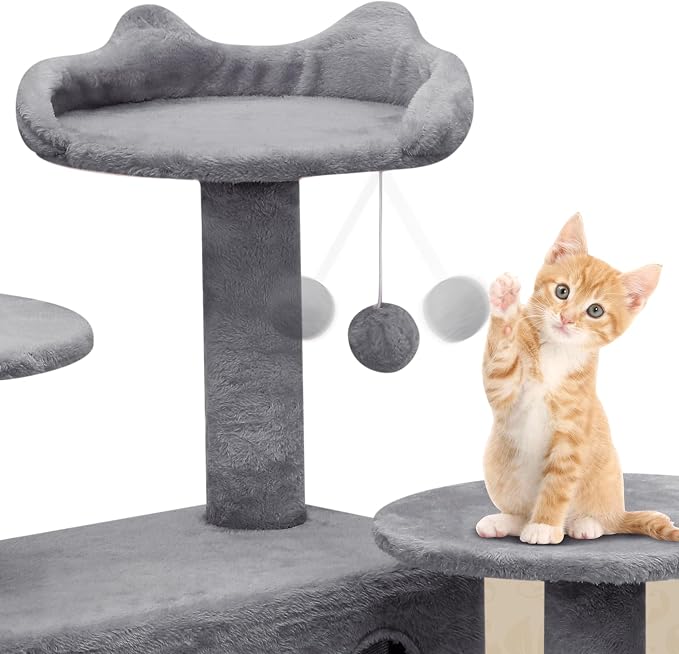 Athena Collection Cat Tree, 54 Inch Cat Tree Tower - Image 5