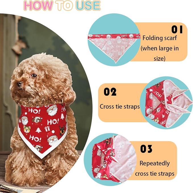 Christmas Dog Bandanas Santa Claus Dogs Scarf - Image 6