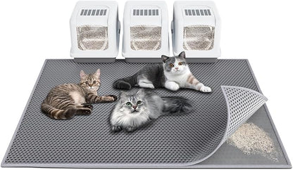 Cat Litter Box Mat: 47"x 36" Waterproof Kitty Cat Litter Trapping Mat, by Createabetterlifeforyou