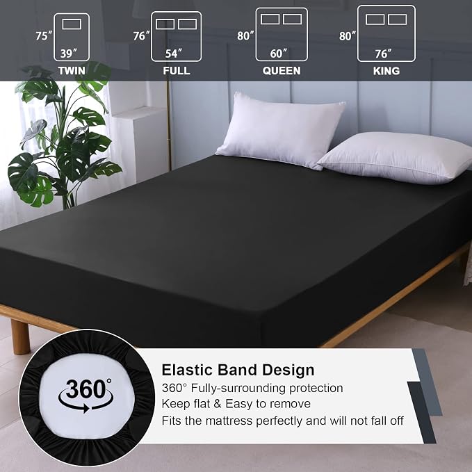 Waterproof Mattress Protector Queen, Fitted Sheet Style Breathable Mattress - Image 5