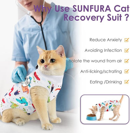 SUNFURA Cat Recovery Suit, Kitten Surgical Full Bodysuit - Image 6
