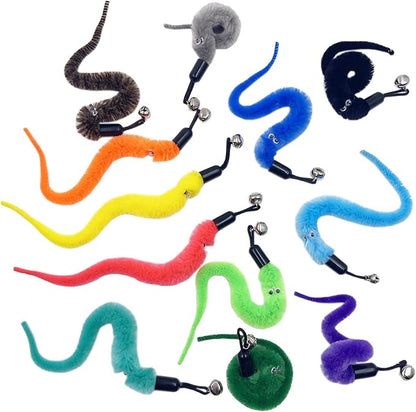 Cat Toy Worm Refills, 12 Pieces Interactive Cat Wand Attachments Worms Toy - Image 4