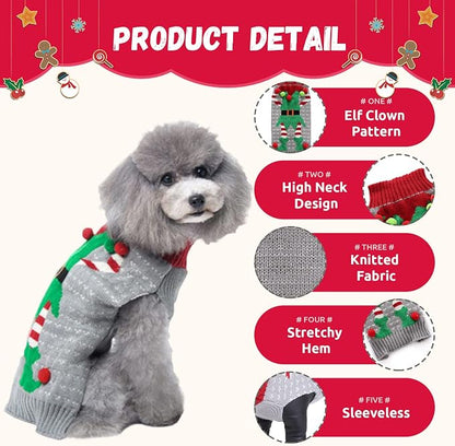 Dog Cat Ugly Christmas Sweater Boy Girl Xmas Pet Clothes Holiday Puppy Costume - Image 5