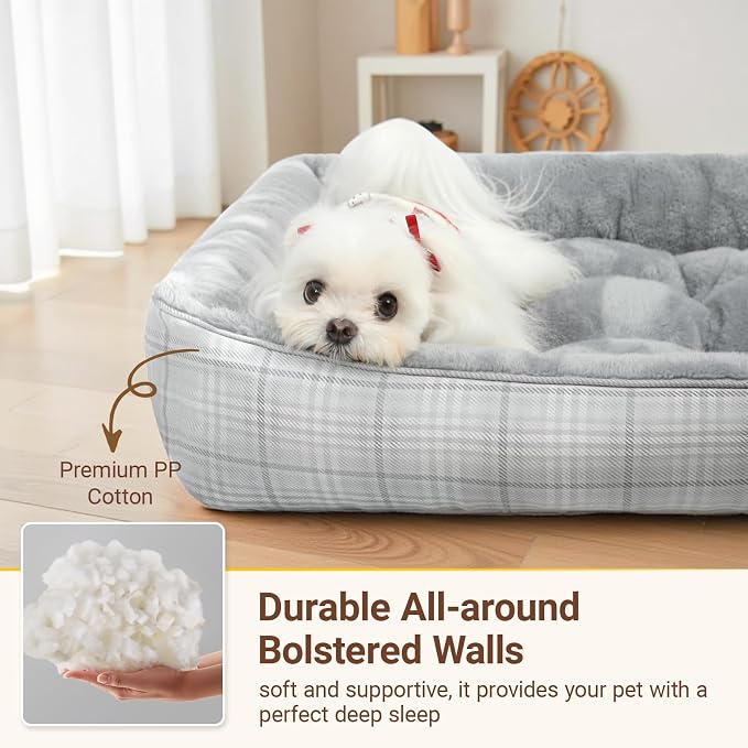 MIHIKK Rectangle Dog Beds for Small Dogs & Cats, Orthopedic Sleeping Pet Bed - Image 2