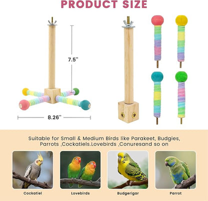 Upgraded Parrot Perch Toy, Rotating Bird Perch Stand - Image 2