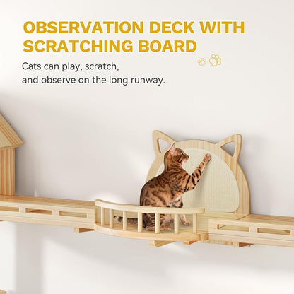 DWVO Solid Wood Cat Wall Shelves and Perches, Tall Floor to Ceiling Cat Tower w - Image 7