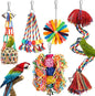 Bird Toys Rope Perch with Bell Colorful Bird Chewing Shredding Foraging Toys by YIXUND