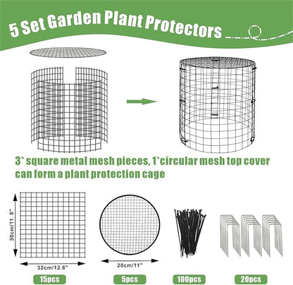 5 Packs Garden Plant Protectors from Animals, Metal Plant Cage Chicken Wire - Image 2