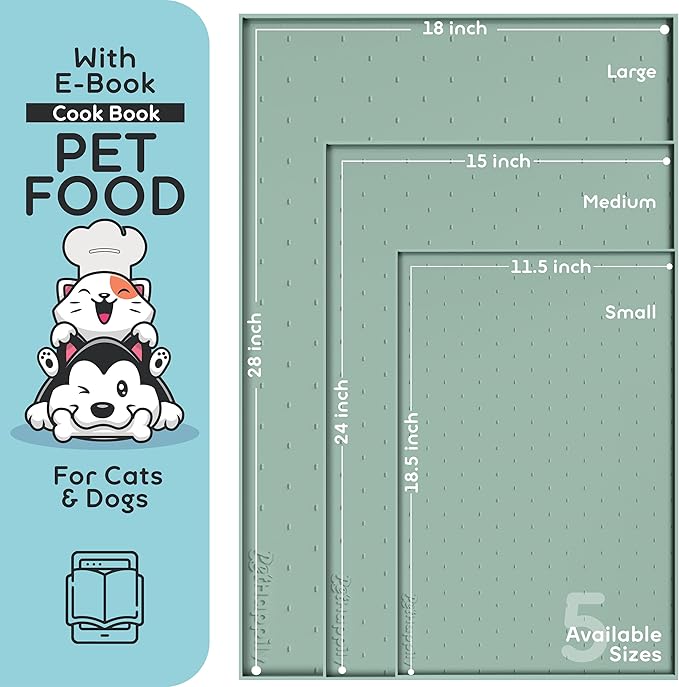 Dog Food Mat - 28x18 Raised Edges Dogs Mat - Image 2