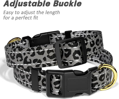 Reflective Dog Collar for Large Dogs, Cute Leopard Style Adjustable Heavy-Duty - Image 6