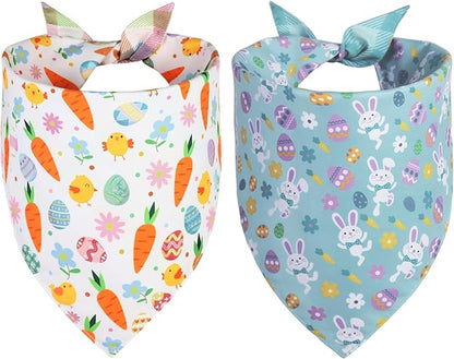 Easter Dog Bandana Large 2PCS, Colorful Scarf by Unknown
