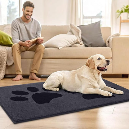 Buganda Dog Door Mat for Muddy Paws, Absorbent Dirt Trapper Washable Indoor - Image 8