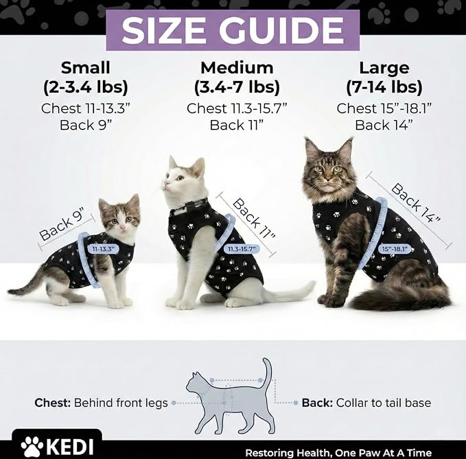 Cat Surgery Recovery Suit Female Cat Onesie - Image 2