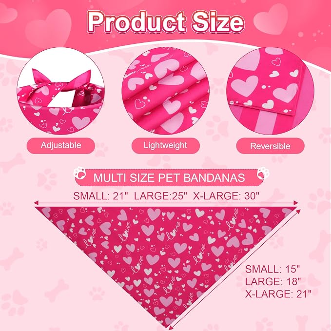 Valentines Dog Bandana St Patricks Day and Easter Dog Bandana Large 3PCS - Image 3