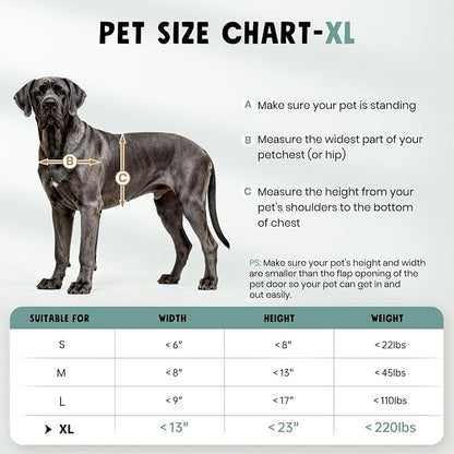Extra Large Dog Door for Door All Aluminum 3 Flaps Black, Heavy Duty XL Dog - Image 6