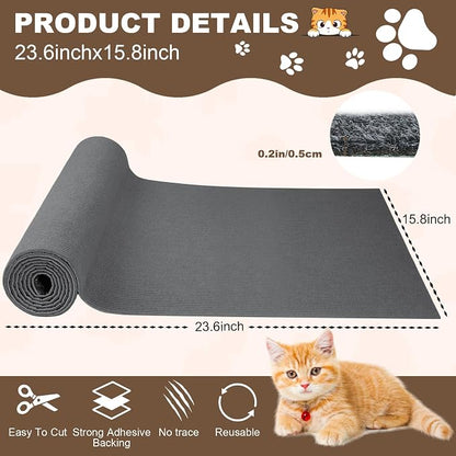 Cat Scratch Furniture Protector, 23.6"x15.8" Cat Scratching Mat, Trimmable - Image 2