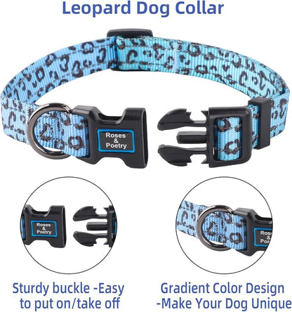 Roses&Poetry Dog Collars for Medium Dogs, Leopard Print Puppy Collar Adjustable - Image 3
