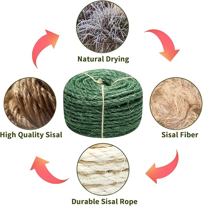 Green Sisal Rope 1/4 Inch by 65-Feet - Image 4