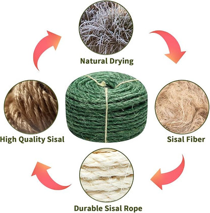 Green Sisal Rope 1/4 Inch by 49-Feet - Image 4