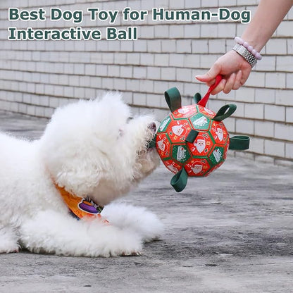 QDAN Christmas Dog Balls with Straps, Soccer Ball - Image 5