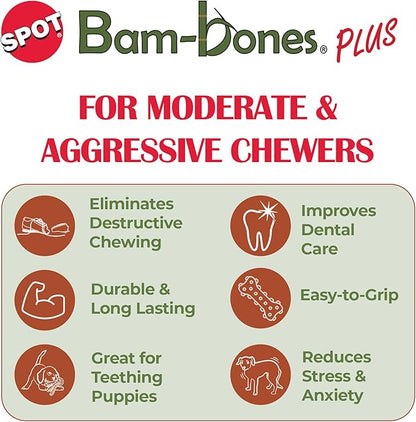 SPOT Bam-Bones Plus Branch -Bamboo Fiber & Nylon, Durable Long Lasting Dog Chew - Image 4