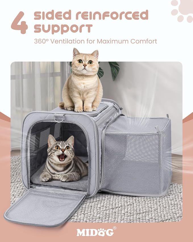MIDOG Cat Carrier Soft for Small to Medium-Sized Cats, TSA Airline Approved - Image 8