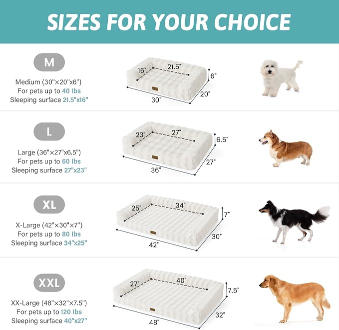 Faux Rabbit Fur Orthopedic Dog Bed, Large Dog Bed, Supportive Foam Pet Sofa - Image 3