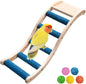 Nature Wooden Bird Ladder Pet Parrots Climb Bridge Exercise Stands by Hamiledyi