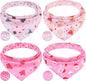 PAWCHIE Christmas Dog Bandanas 4 Pack, Reversible Dog Party Triangle Scarf Bibs by PAWCHIE