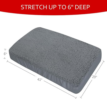 Dog Bed Covers Soft Plush Replacement Washable, Waterproof Pet Mattress Bed - Image 6