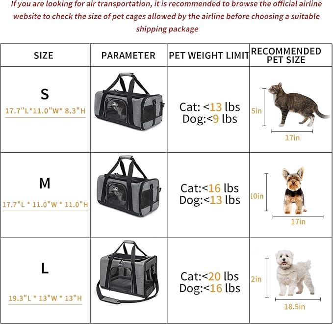 TSA Approved Pet Carrier for Small Cats Dogs, Travel Bag - Image 4