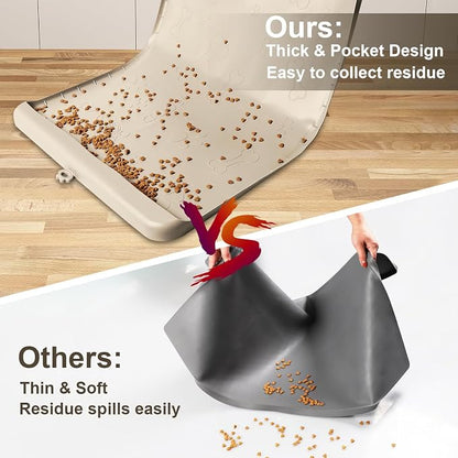 Dog Food and Water Mat 28x20 Inch Sand Color - Image 4