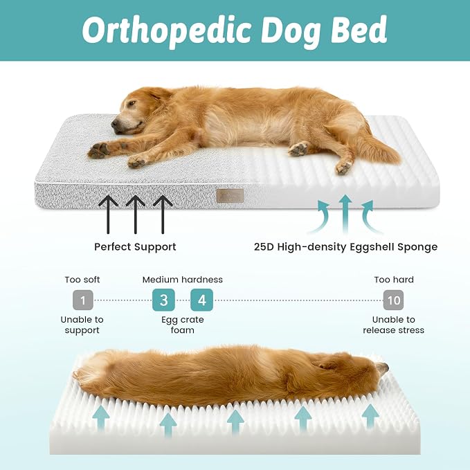 Dog Bed for Extra Large Dogs, Rectangular XL Orthopedic Dog Beds, Foam - Image 2