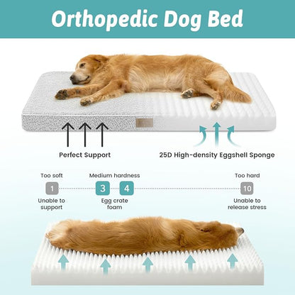 Dog Bed for Extra Large Dogs, Rectangular XL Orthopedic Dog Beds, Foam - Image 2