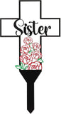 BUoonyer Sister Memorial Graves Markers Cemetery Decorations, Metal Cross by BUyooner